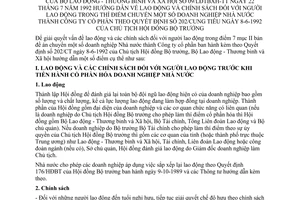 Thông tư 09/LĐTBXH-TT hướng dẫn lao động chính sách người lao động thí điểm doanh nghiệp Nhà nước thành cổ phần theo Quyết định 202