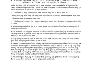 Thông tư 1034-HTĐT/TĐ hướng dẫn dùng lợi nhuận tái đầu tư