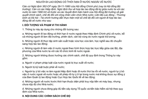 Thông tư liên tịch 12/TT-LB chính sách người đi lao động có thời hạn ở nước ngoài về nước