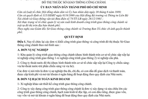 Quyết định  2081/QĐ-UB  sắp xếp tổ chức lại khối công trình giao thông và công trình đô thị thuộc Sở Giao thông công chánh