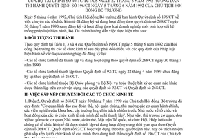 Thông tư 40-TC/TCT/CS đăng ký hoạt động doanh nghiệp mới phù hợp hệ thống pháp luật hiện hành hướng dẫn Quyết định 196-CT