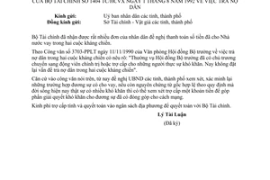 Công văn 1404-TC/HCVX trả nợ dân