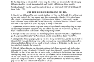 Chỉ thị 328-CT tổ chức mức sống dân cư