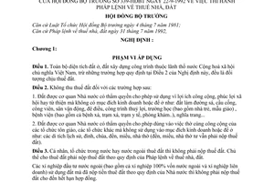 Nghị định 339-HĐBT thi hành Pháp lệnh về thuế nhà, đất