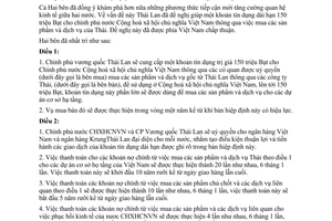 Hiệp định tín dụng giữa Việt Nam Thái Lan 1992