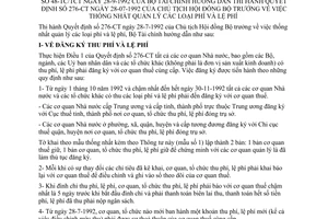 Thông tư 48-TC/TCT quản lý phí lệ phí hướng dẫn Quyết định 276-CT