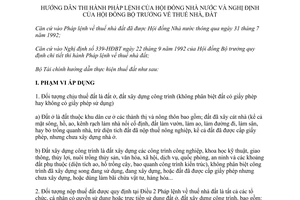 Thông tư 50 TC/TCT thi hành pháp lệnh nghị định thuế nhà đất 1992