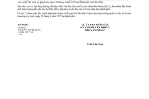 Công văn 4417/UB-NĐ hướng dẫn thực hiện văn bản số 3077/UB-NĐ của UBND thành phố