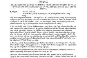 Công văn 307/QLTT-TW hướng dẫn mũ và phù hiệu của cán bộ kiểm tra thị trường