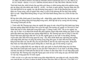 Chỉ thị 1-TTg biện pháp cấp bách chấn chỉnh quản lý dịch vụ xuất nhập - khẩu lưu thông hàng hoá thị trường trong nước