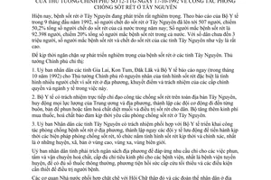 Chỉ thị 12-TTg công tác phòng chống sốt rét Tây Nguyên