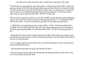 Chỉ thị 31/CT.UB 1992 xóa nạn mù chữ phổ cập giáo dục tiểu học An Giang