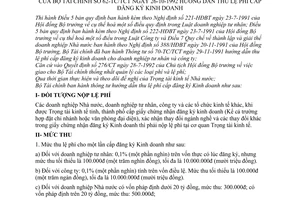 Thông tư 62-TC/TCT hướng dẫn thu lệ phí cấp đăng ký kinh doanh