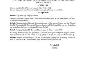 Nghị định 5-CP thành lập Tổng cục Du lịch