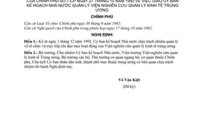 Nghị định 07-CP  giao Uỷ ban Kế hoạch Nhà nước quản lý Viện Nghiên cứu Quản lý kinh tế Trung ương