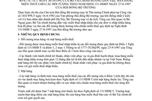 Thông tư 67/1997/TT-BTC bán hàng miễn thuế đối tượng hướng dẫn bán hàng miễn thuế Nghị định 131-HĐBT