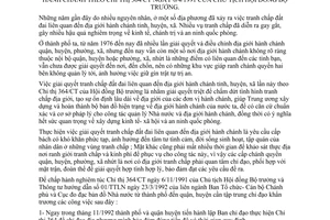 Chỉ thị 50/CT-UB giải quyết tranh chấp đất đai liên quan địa giới hành chánh theo Chỉ thị 364/CT