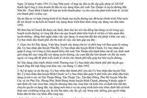 Chỉ thị 52/CT-UB chuẩn bị mặt bằng xây dựng tuyến đường 17,8 km đường Bắc Nhà Bè Nam Bình Chánh