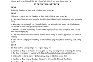 Quyết định 48-QĐ/TW năm 1992 lập Ban Cán sự đảng ở các bộ và cơ quan ngang bộ