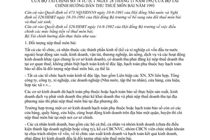 Thông tư 74-TC/TCT hướng dẫn thu thuế môn bài năm 1993