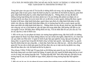 Công văn 481-NCPL tạm giam và thi hành án phạt tù