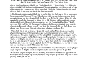 Thông tư 32-BT thực hiện quy chế làm việc Chính phủ