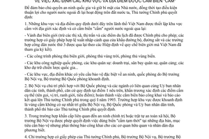 Quyết định  128-TTg  xác định các khu vực và địa điểm được cắm biển "cấm"