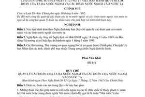Nghị định 12-CP Quy chế các đoàn của ta ra nước ngoài và các đoàn nước ngoài vào nước ta