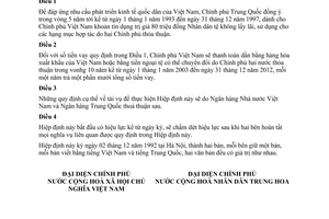 Hiệp định hợp tác kinh tế kỹ thuật giữa Việt Nam Cộng hoà nhân dân Trung Hoa 1992