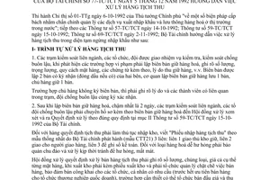 Thông tư 77-TC/TCT hướng dẫn xử lý hàng tịch thu