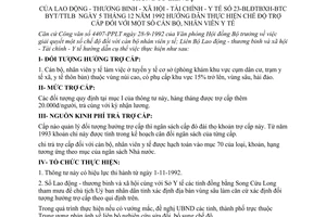 thông tư 23-BLĐTBXH-BTC-BYT/TTLB hướng dẫn chế độ trợ cấp cán bộ, nhân viên y tế