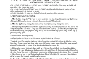 Thông tư số 84/TT quy định chế độ thu lệ phí công chứng