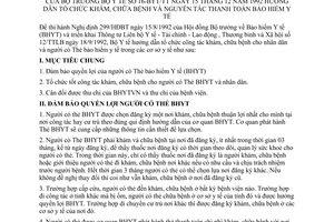 Thông tư 16-BYT/TT hướng dẫn tổ chức khám, chữa bệnh nguyên tắc thanh toán bảo hiểm y tế