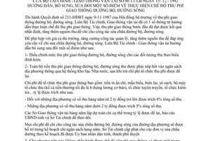 Thông tư liên tịch 80-TT/LB sửa đổi thu phí giao thông đường bộ đường sông