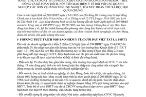 Thông tư 82-TC/HCVX hướng dẫn phương thức đóng kế toán trích, nộp tiền bảo hiểm y tế doanh nghiệp, đơn vị HCSN, tổ chức đoàn thể xã hội hội quần chúng