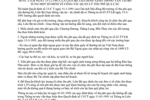 Thông tư 81/TTLB bổ sung công tác quản lý thu phí qua cầu