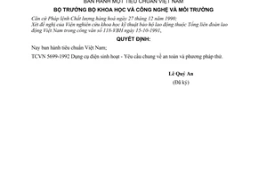 Quyết định 227-QĐ  một tiêu chuẩn Việt Nam TCVN 5699-1992