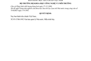 Quyết định  228-QĐ  một tiêu chuẩn Việt Nam TCVN 5700-1992 Văn bản quản lý Nhà nước