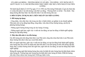 Thông tư liên tịch 27-LB/TT hướng dẫn đưa nhà ở vào tiền lương