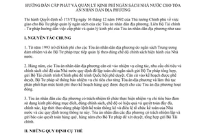 Thông tư liên bộ 88/TT-LB 1992 hướng dẫn cấp phát quản lý kinh phí ngân sách Nhà nước Toà án nhân dân địa phương