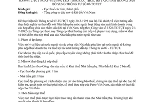 Công văn 859-TC/TCT hướng dẫn bổ sung TT 07-TC/TCT