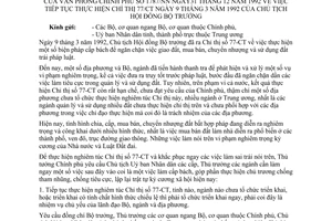 Công văn 1787/NN tiếp tục thực hiện Chỉ thị 77/CT