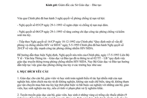 Công văn 6623/VP hướng dẫn thực hiện NQ 06/CP giáo dục phòng, chống ma túy sida ở trường học