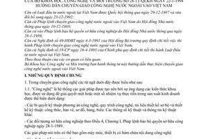 Thông tư 28/TT-QLKH hướng dẫn chuyển giao công nghệ nước ngoài vào Việt Nam