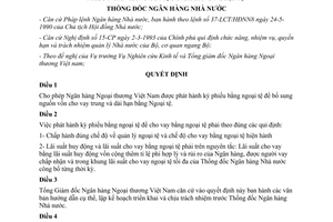 Quyết định 07/QĐ-NH1 cho phép Ngân hàng Ngoại thương Việt Nam phát hành kỳ phiếu ngân hàng