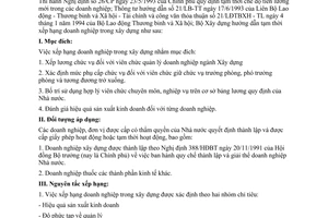 Thông tư 01/BXD-VKT xếp hạng doanh nghiệp trong xây dựng 1994