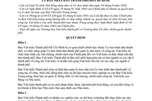 Quyết định 318/QĐ-UB-VX kiện toàn tổ chức Ban Việt kiều  Hồ Chí Minh