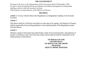 Decree No. 07-CP of January 29, 1994, on independent Auditing in the National Economy