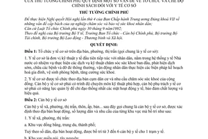 Quyết định 58/TTg  quy định một số vấn đề về tổ chức chế độ chính sách đối với y tế cơ sở