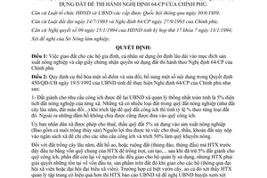 Quyết định 159/QĐ-UB năm 1994 giao đất cho hộ gia đình cá nhân sử dụng ổn định